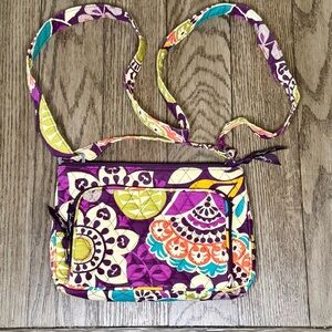 Vera Bradley Colorful Floral Crossbody Bag. Retired pattern “Plum Crazy”.
